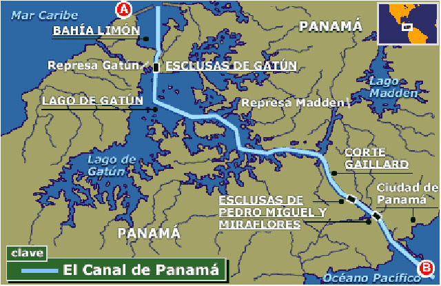 Mapa del Canal de Panamá Mapa del Canal de Panamá