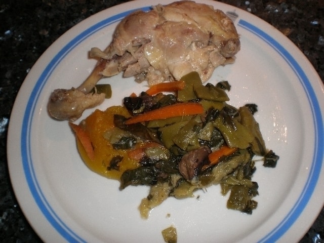 Acelgas al vapor con ajies Acelgas al vapor con ajies