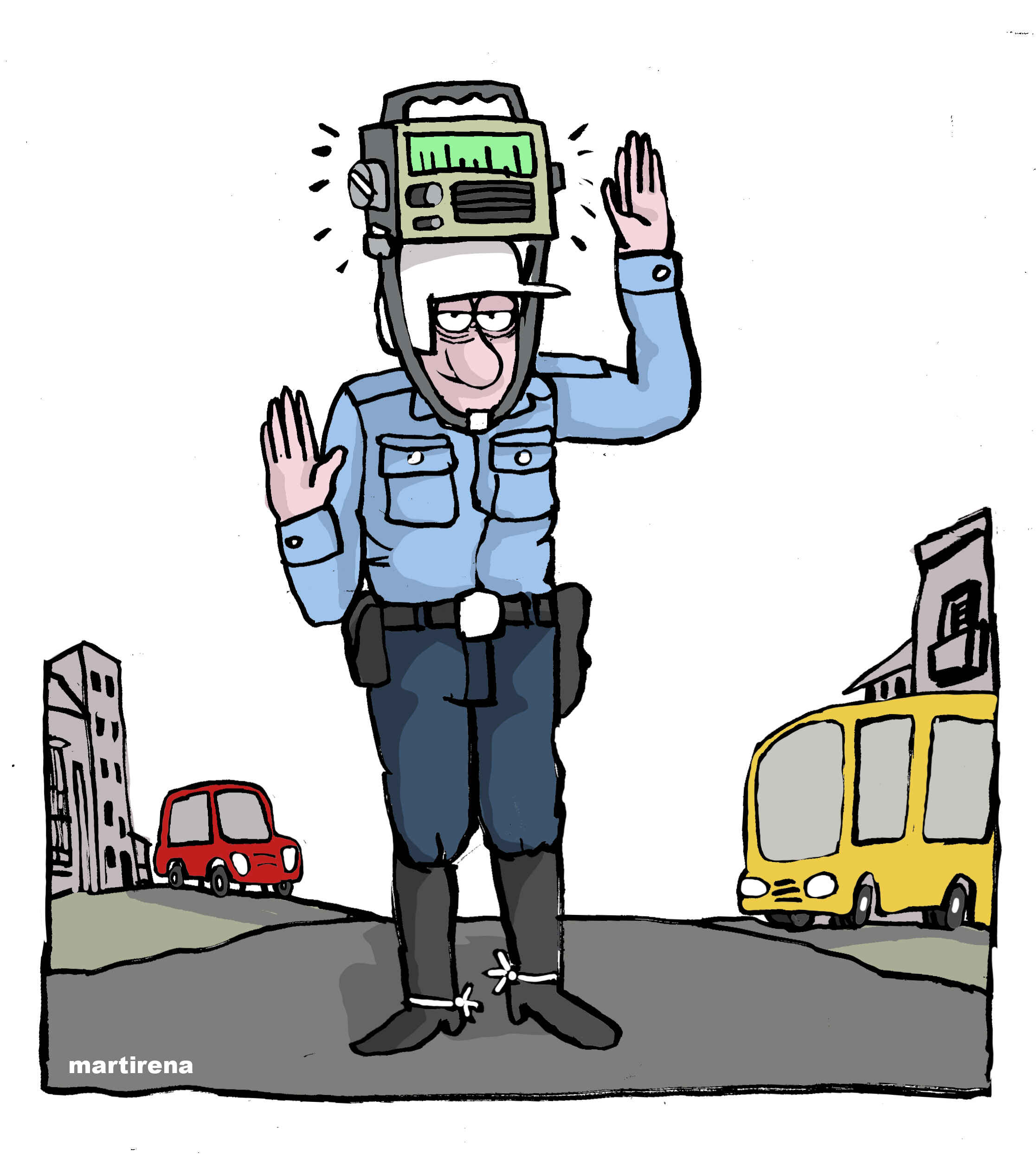 policía en la vía policía en la vía