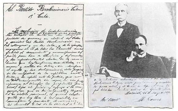 El 25 de marzo de 1895, Martí y Gómez firmaron el Manifiesto de Montecristi. Imagen: Tomada de Canal Caribe El 25 de marzo de 1895, Martí y Gómez firmaron el Manifiesto de Montecristi. Imagen: Tomada de Canal Caribe